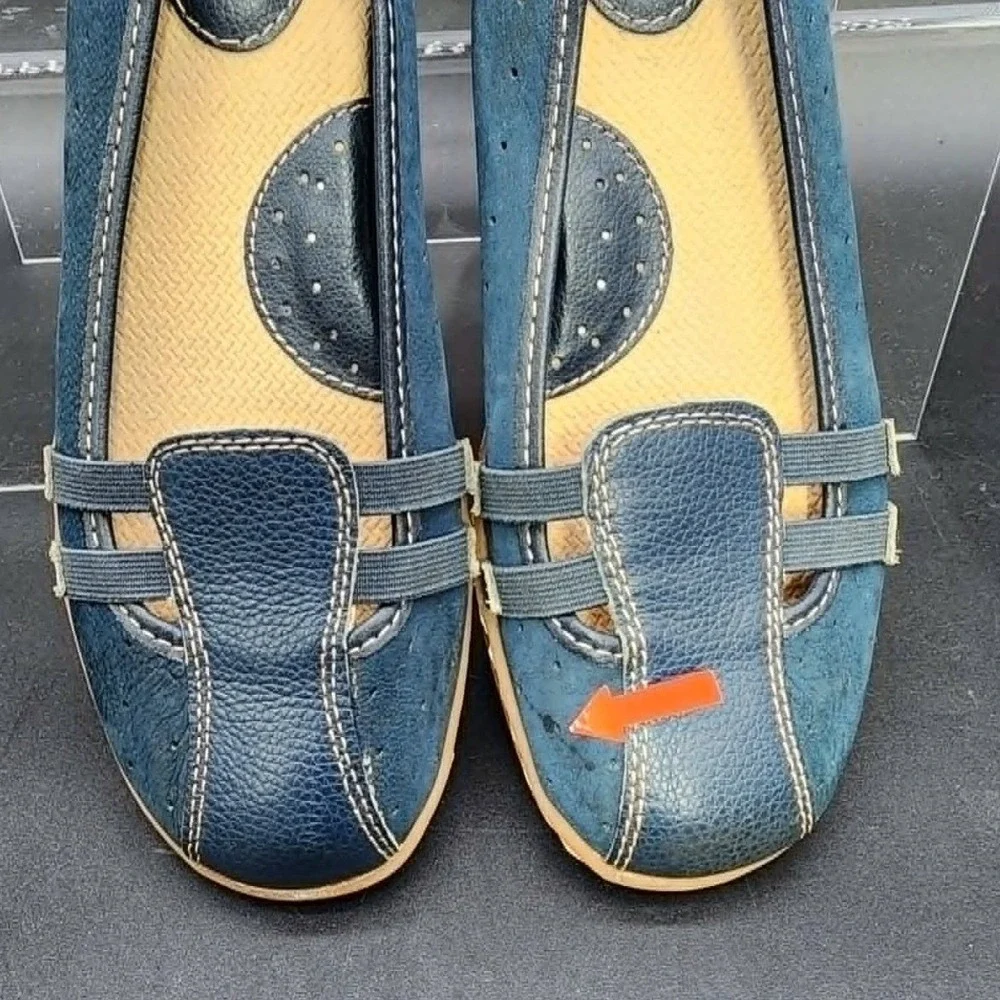 b.o.c. Born Concept‎ Loafers Women Blue 7M Comfort Casual Leather Slip On Flats